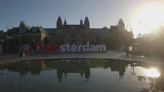 Amsterdamrijksmuseum和艺术广场视频