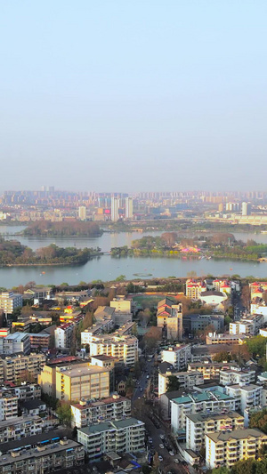 航拍南京市旅游景区玄武湖公园南京旅游34秒视频