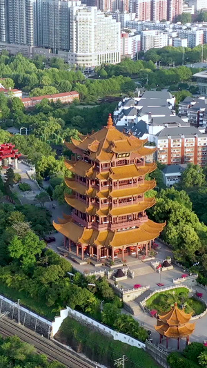 【旅游宣传片】湖北黄鹤楼航拍合集城市高空71秒视频