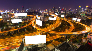泰国夜间城市景色时间8秒视频