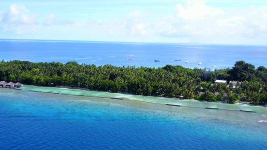 通过蓝海和浅沙背景的蓝海对海底海滩野生生物进行狂飞视频