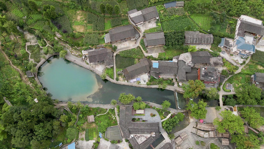 航拍贵州云舍风景区美丽的古村落视频