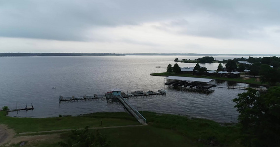 德克萨斯湖叉湖的空中画面视频