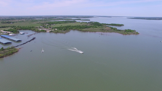 德克萨斯射线浴袍湖的空中录像视频