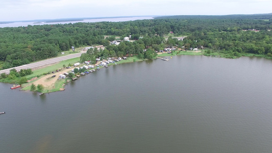 德克萨斯湖平面的空中视图视频