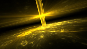 黄的光芒粒子运动背景13秒视频