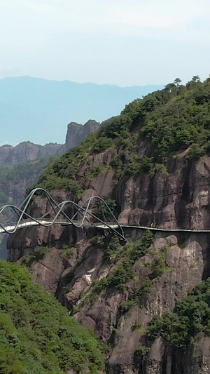 航拍5A浙江神仙居景区卧龙桥视频风景名胜40秒视频