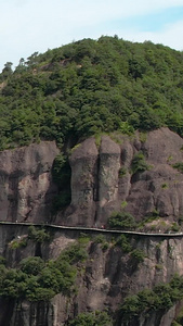 航拍5A浙江神仙居景区卧龙桥视频大自然视频