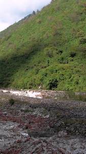 5A四川海螺沟景区红石滩景观区航拍视频甘孜州视频