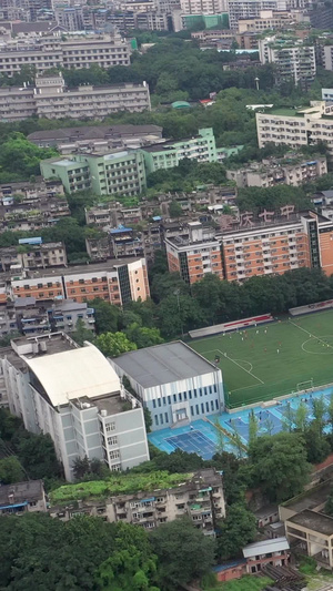 重庆7中校园航拍重点高中64秒视频