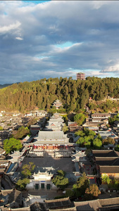 航拍丽江古城旅游景区视频