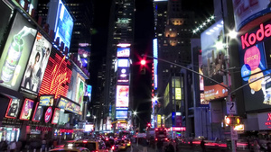 纽约时空广场人群延时20秒视频