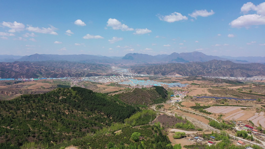 航拍乡村梯田  农村土地视频