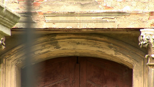 局部教堂建筑门框视频
