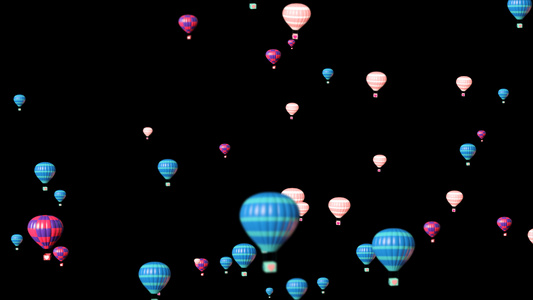4k热气球漂浮元素[漂荡]视频