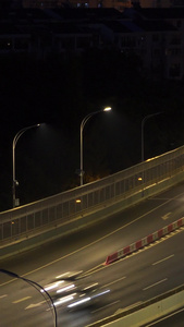 航拍城市高架桥道路交通夜景车流街景素材交通素材视频
