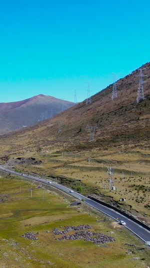 航拍四川甘孜藏族自治州高原风光旅游目的地70秒视频