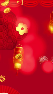 红色喜庆新年春节循环背景视频视频