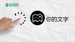 手绘点击微信小视频可爱logo开场会声会影X10模板30秒视频