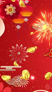 喜庆热闹春节动态循环红色节日背景视频视频