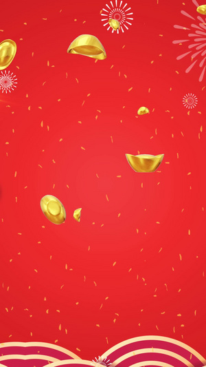 喜庆热闹春节动态循环红色节日背景视频30秒视频