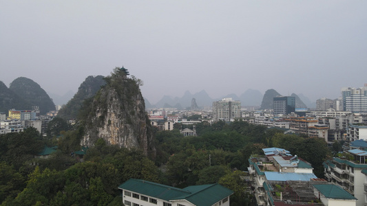 广西桂林叠彩山5A景区航拍视频视频