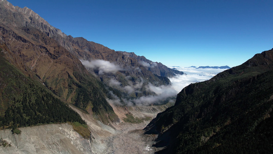 航拍5A四川海螺沟景区贡嘎雪山云海视频视频