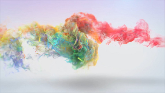 绚丽的彩色烟雾飘过logo展现会声会影X10模板视频