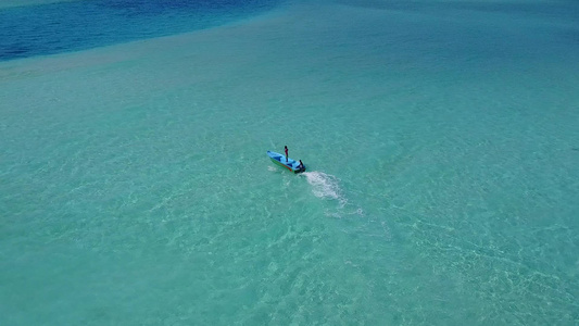 白沙底浅海的天堂海岸海滩假日空空空抽象白色沙滩背景视频