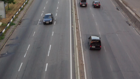 延时高速公路上的汽车视频