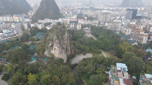 广西桂林虞山景区航拍视频视频