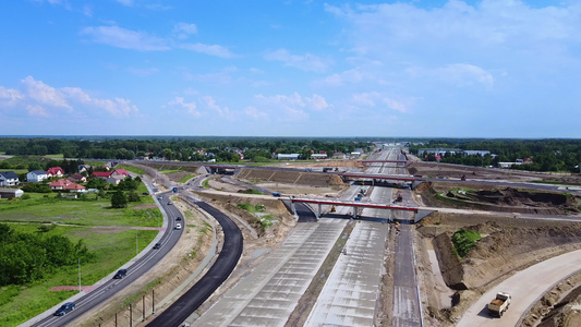 高速公路的空中全景视频