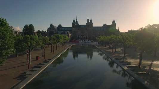 阿姆斯特丹内黑地的空中城市景象视频