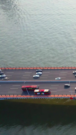 广州华南大桥城市大桥交通车流航拍物流运输48秒视频
