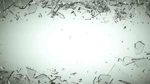 玻璃碎片碎裂以慢速运动打破30秒视频