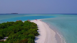 热带环礁湖海滨和白色沙地背景12秒视频