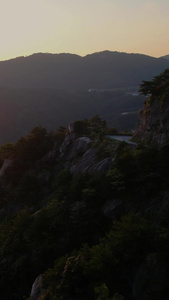 航拍5A安徽天柱山景区日落视频风景名胜区视频