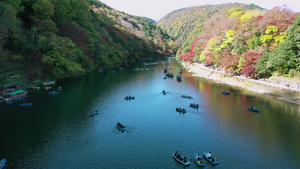秋天的河川和京都日本35秒视频