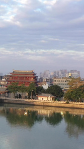 广东潮州古城及广济桥古建筑旅游景区视频