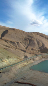 航拍5A新疆南部帕米尔高原景区景点白沙湖风光旅游目的地视频