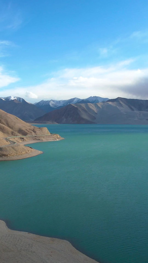 航拍5A新疆南部帕米尔高原景区景点白沙湖风光自然风光44秒视频