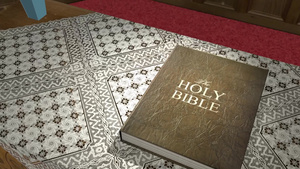 圣经打开在教堂的桌子上29秒视频