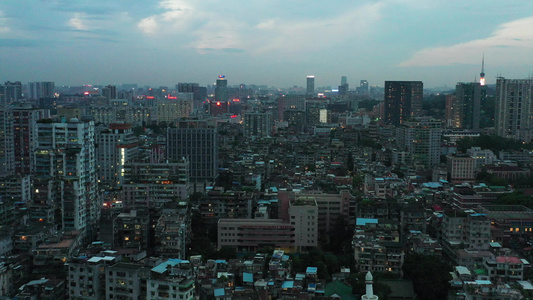 广州夜景城市傍晚视频