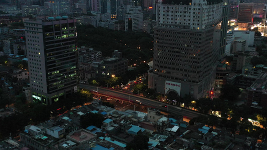 广州夜景城市傍晚视频