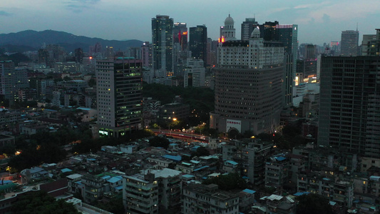 广州夜景城市傍晚视频