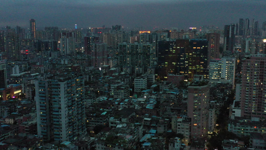 广州夜景城市傍晚视频