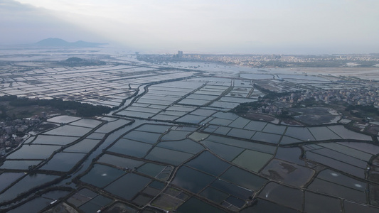 沿海养殖基地航拍视频