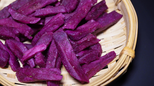 紫薯干紫薯条冻干粗粮零食视频