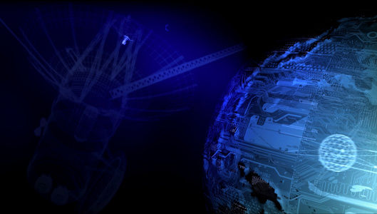 高科技信息模拟卫星地球背景视频视频