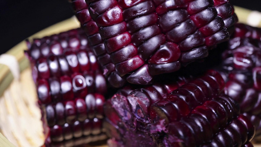 紫玉米黑玉米健康粗粮视频